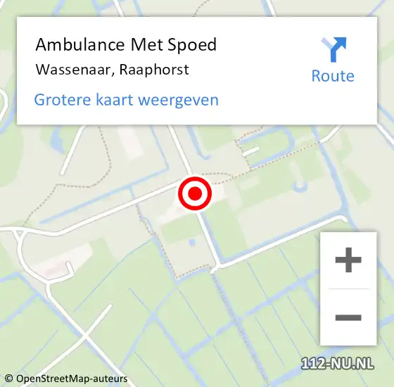 Locatie op kaart van de 112 melding: Ambulance Met Spoed Naar Wassenaar, Raaphorst op 10 februari 2023 16:49