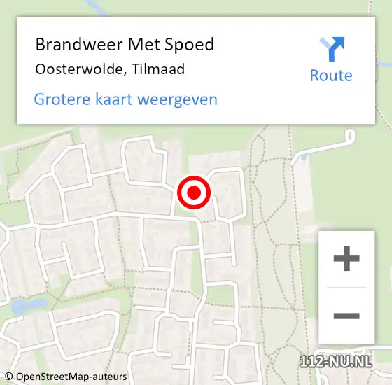 Locatie op kaart van de 112 melding: Brandweer Met Spoed Naar Oosterwolde, Tilmaad op 10 februari 2023 16:58