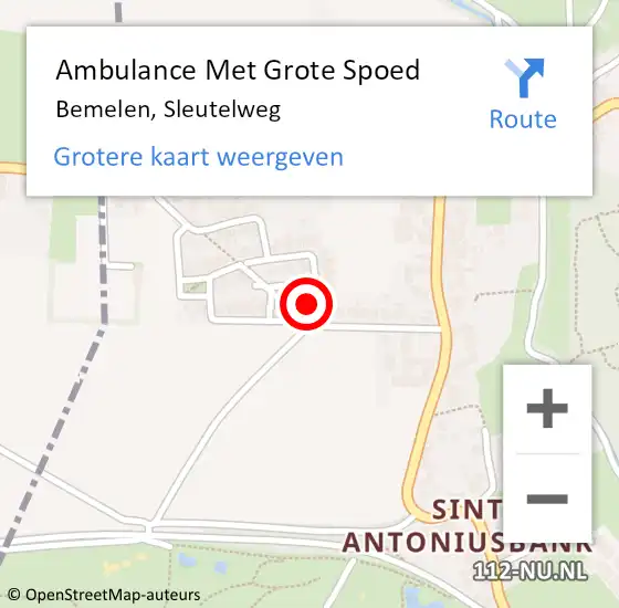 Locatie op kaart van de 112 melding: Ambulance Met Grote Spoed Naar Bemelen, Sleutelweg op 15 augustus 2014 09:02