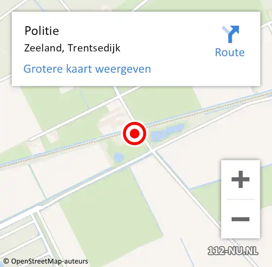 Locatie op kaart van de 112 melding: Politie Zeeland, Trentsedijk op 10 februari 2023 17:53