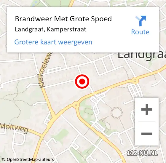 Locatie op kaart van de 112 melding: Brandweer Met Grote Spoed Naar Landgraaf, Kamperstraat op 10 februari 2023 18:22