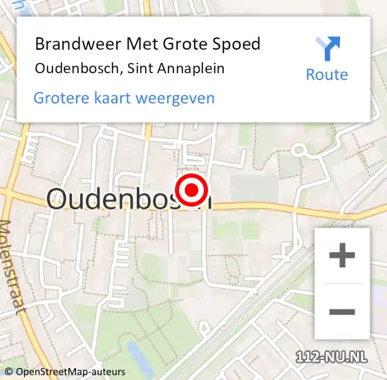 Locatie op kaart van de 112 melding: Brandweer Met Grote Spoed Naar Oudenbosch, Sint Annaplein op 10 februari 2023 18:29