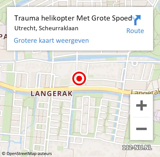 Locatie op kaart van de 112 melding: Trauma helikopter Met Grote Spoed Naar Utrecht, Scheurraklaan op 10 februari 2023 19:16