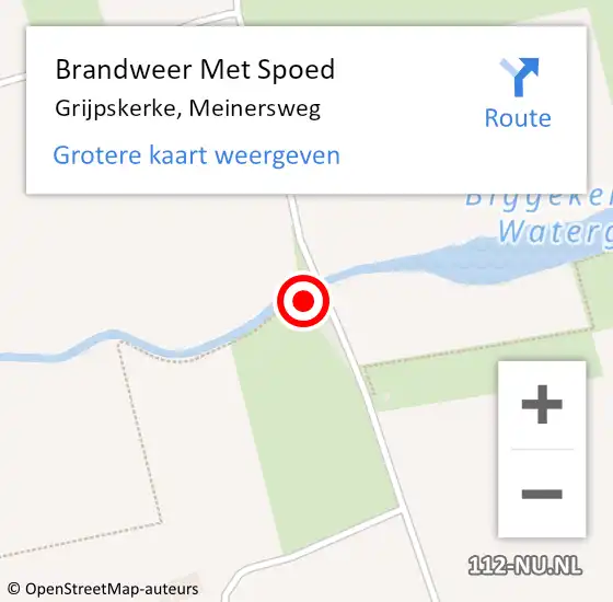 Locatie op kaart van de 112 melding: Brandweer Met Spoed Naar Grijpskerke, Meinersweg op 10 februari 2023 19:59