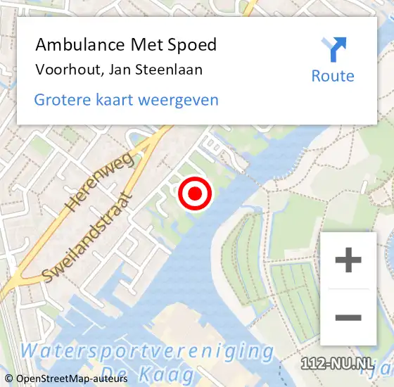 Locatie op kaart van de 112 melding: Ambulance Met Spoed Naar Voorhout, Jan Steenlaan op 10 februari 2023 21:47