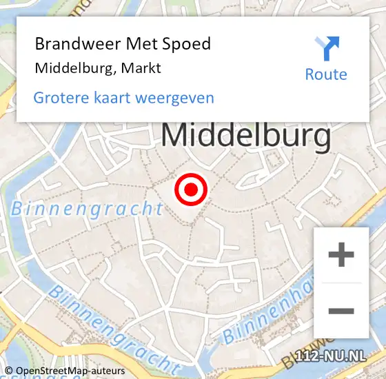 Locatie op kaart van de 112 melding: Brandweer Met Spoed Naar Middelburg, Markt op 10 februari 2023 22:04