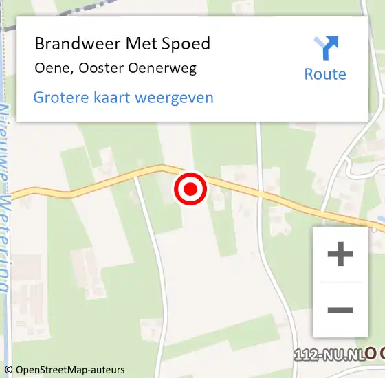 Locatie op kaart van de 112 melding: Brandweer Met Spoed Naar Oene, Ooster Oenerweg op 10 februari 2023 22:34