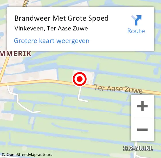 Locatie op kaart van de 112 melding: Brandweer Met Grote Spoed Naar Vinkeveen, Ter Aase Zuwe op 10 februari 2023 22:39