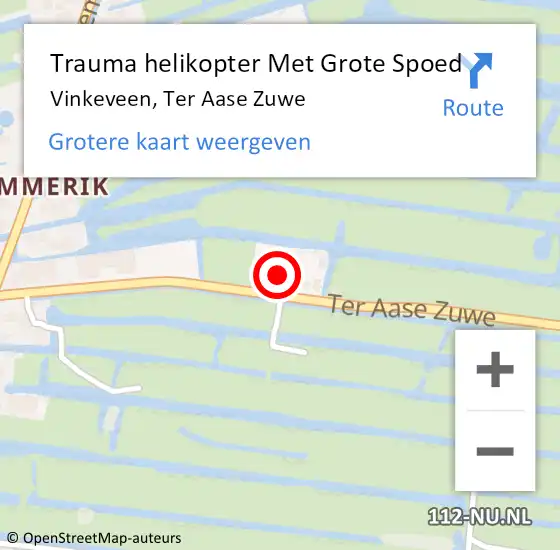 Locatie op kaart van de 112 melding: Trauma helikopter Met Grote Spoed Naar Vinkeveen, Ter Aase Zuwe op 10 februari 2023 22:41