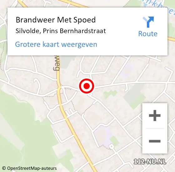 Locatie op kaart van de 112 melding: Brandweer Met Spoed Naar Silvolde, Prins Bernhardstraat op 10 februari 2023 23:19