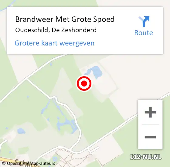 Locatie op kaart van de 112 melding: Brandweer Met Grote Spoed Naar Oudeschild, De Zeshonderd op 10 februari 2023 23:37