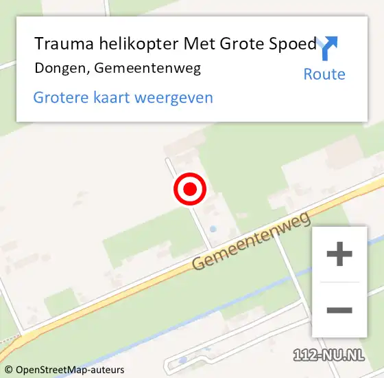 Locatie op kaart van de 112 melding: Trauma helikopter Met Grote Spoed Naar Dongen, Gemeentenweg op 11 februari 2023 00:22