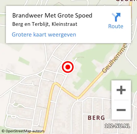 Locatie op kaart van de 112 melding: Brandweer Met Grote Spoed Naar Berg en Terblijt, Kleinstraat op 11 februari 2023 01:57