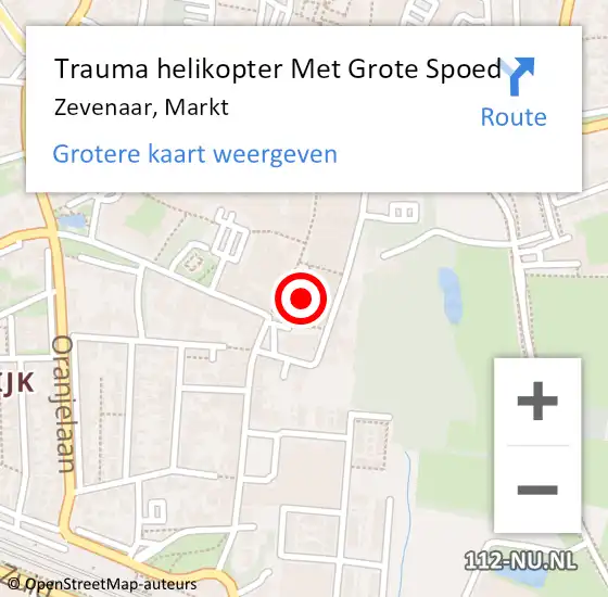 Locatie op kaart van de 112 melding: Trauma helikopter Met Grote Spoed Naar Zevenaar, Markt op 11 februari 2023 02:57