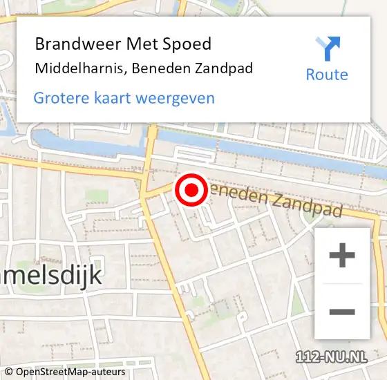 Locatie op kaart van de 112 melding: Brandweer Met Spoed Naar Middelharnis, Beneden Zandpad op 11 februari 2023 04:37