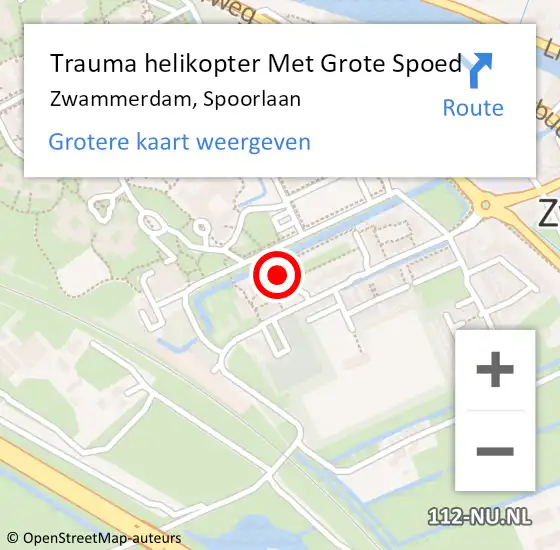 Locatie op kaart van de 112 melding: Trauma helikopter Met Grote Spoed Naar Zwammerdam, Spoorlaan op 11 februari 2023 05:05