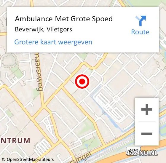 Locatie op kaart van de 112 melding: Ambulance Met Grote Spoed Naar Beverwijk, Vlietgors op 11 februari 2023 06:29