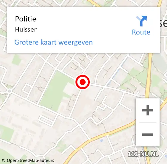 Locatie op kaart van de 112 melding: Politie Huissen op 11 februari 2023 07:32