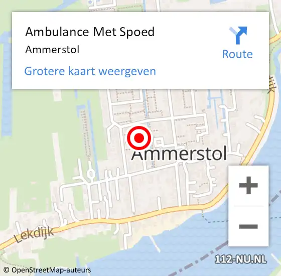 Locatie op kaart van de 112 melding: Ambulance Met Spoed Naar Ammerstol op 11 februari 2023 08:13