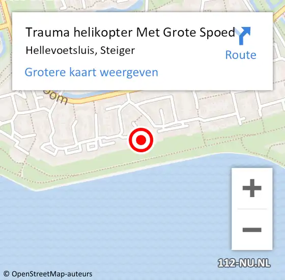 Locatie op kaart van de 112 melding: Trauma helikopter Met Grote Spoed Naar Hellevoetsluis, Steiger op 11 februari 2023 08:23