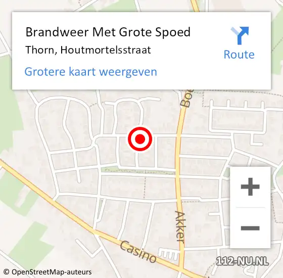 Locatie op kaart van de 112 melding: Brandweer Met Grote Spoed Naar Thorn, Houtmortelsstraat op 11 februari 2023 08:28