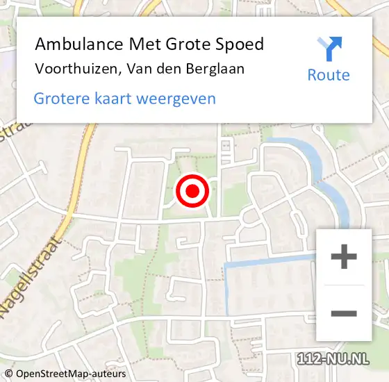 Locatie op kaart van de 112 melding: Ambulance Met Grote Spoed Naar Voorthuizen, Van den Berglaan op 11 februari 2023 08:51