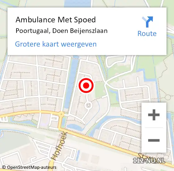 Locatie op kaart van de 112 melding: Ambulance Met Spoed Naar Poortugaal, Doen Beijenszlaan op 11 februari 2023 09:24