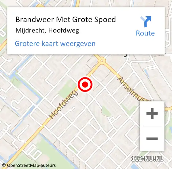 Locatie op kaart van de 112 melding: Brandweer Met Grote Spoed Naar Mijdrecht, Hoofdweg op 11 februari 2023 09:32