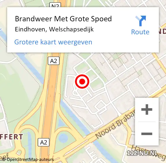 Locatie op kaart van de 112 melding: Brandweer Met Grote Spoed Naar Eindhoven, Welschapsedijk op 11 februari 2023 09:37