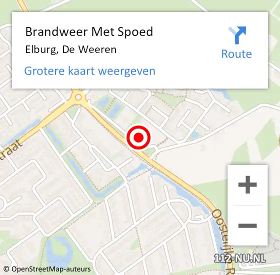 Locatie op kaart van de 112 melding: Brandweer Met Spoed Naar Elburg, De Weeren op 11 februari 2023 09:56