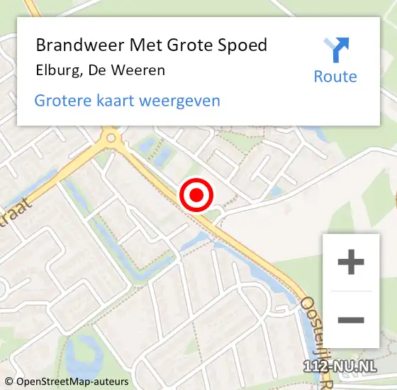 Locatie op kaart van de 112 melding: Brandweer Met Grote Spoed Naar Elburg, De Weeren op 11 februari 2023 09:56