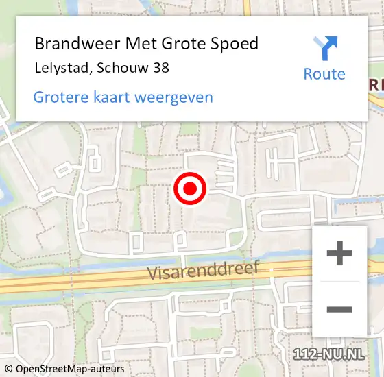 Locatie op kaart van de 112 melding: Brandweer Met Grote Spoed Naar Lelystad, Schouw 38 op 11 februari 2023 10:52