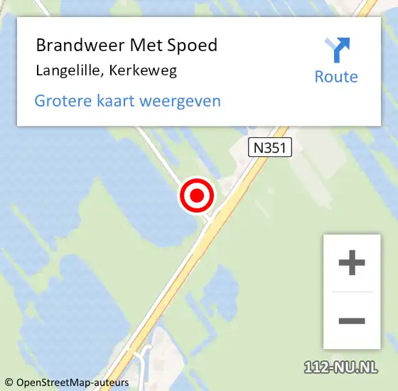 Locatie op kaart van de 112 melding: Brandweer Met Spoed Naar Langelille, Kerkeweg op 11 februari 2023 11:14