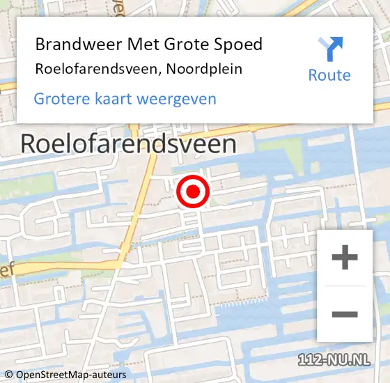 Locatie op kaart van de 112 melding: Brandweer Met Grote Spoed Naar Roelofarendsveen, Noordplein op 11 februari 2023 11:54