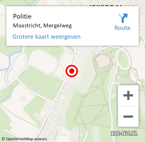 Locatie op kaart van de 112 melding: Politie Maastricht, Mergelweg op 11 februari 2023 11:56