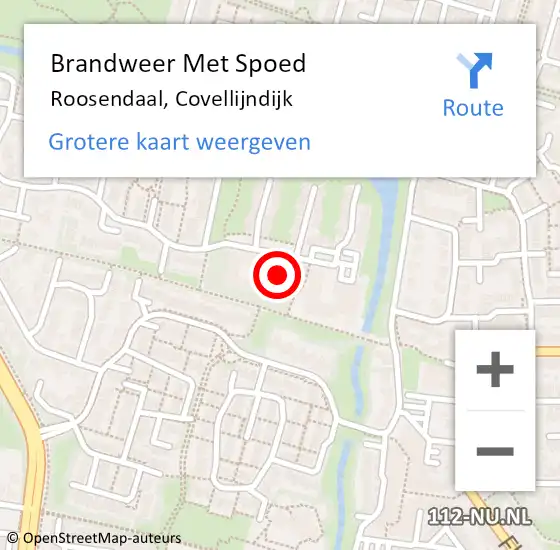 Locatie op kaart van de 112 melding: Brandweer Met Spoed Naar Roosendaal, Covellijndijk op 11 februari 2023 12:09