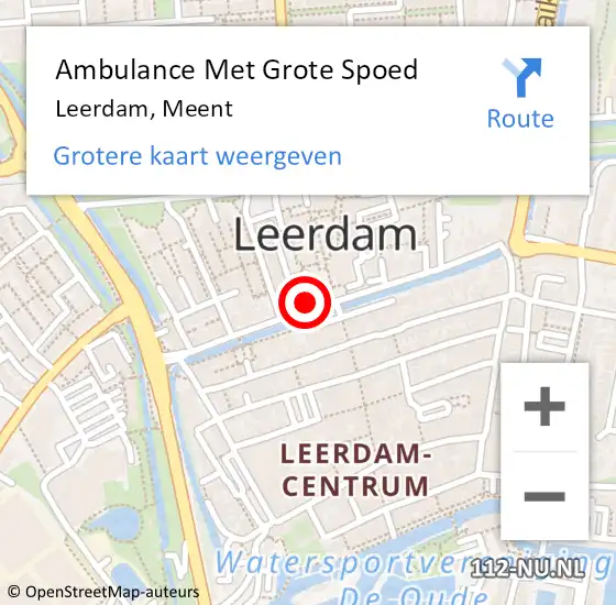 Locatie op kaart van de 112 melding: Ambulance Met Grote Spoed Naar Leerdam, Meent op 11 februari 2023 12:49