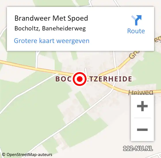 Locatie op kaart van de 112 melding: Brandweer Met Spoed Naar Bocholtz, Baneheiderweg op 11 februari 2023 12:57