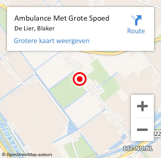 Locatie op kaart van de 112 melding: Ambulance Met Grote Spoed Naar De Lier, Blaker op 11 februari 2023 13:14