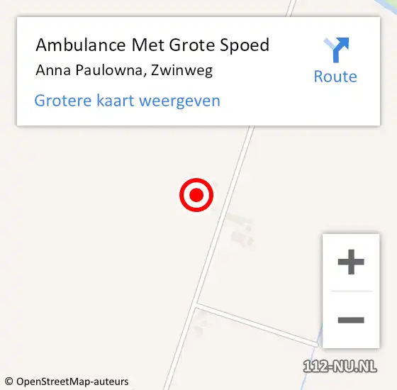 Locatie op kaart van de 112 melding: Ambulance Met Grote Spoed Naar Anna Paulowna, Zwinweg op 11 februari 2023 13:23