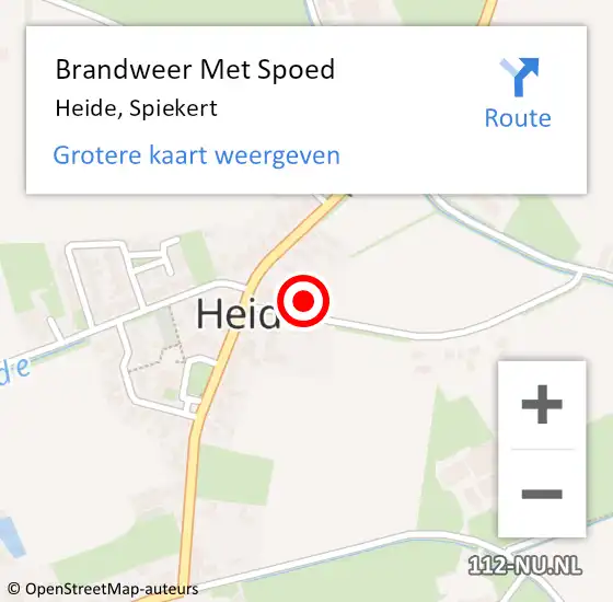 Locatie op kaart van de 112 melding: Brandweer Met Spoed Naar Heide, Spiekert op 11 februari 2023 13:57