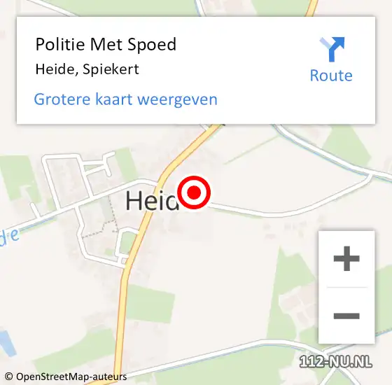 Locatie op kaart van de 112 melding: Politie Met Spoed Naar Heide, Spiekert op 11 februari 2023 13:57
