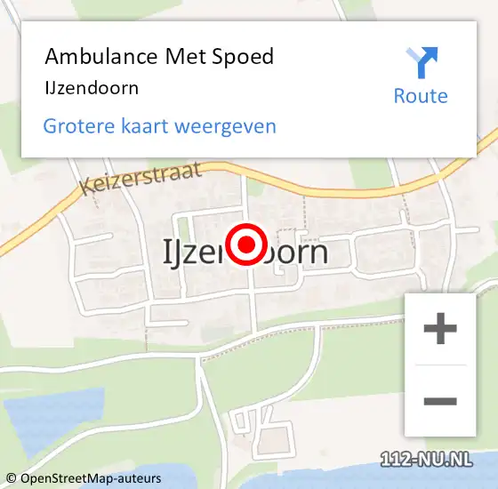 Locatie op kaart van de 112 melding: Ambulance Met Spoed Naar IJzendoorn op 11 februari 2023 14:07