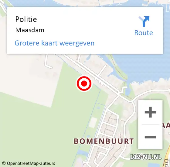 Locatie op kaart van de 112 melding: Politie Maasdam op 11 februari 2023 14:58