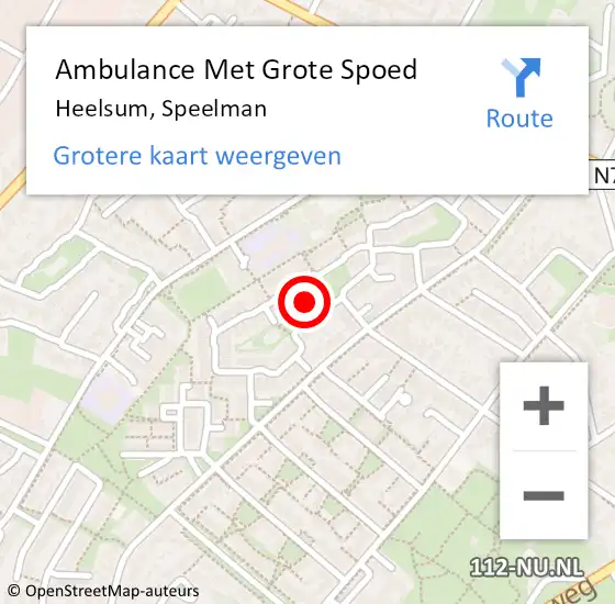 Locatie op kaart van de 112 melding: Ambulance Met Grote Spoed Naar Heelsum, Speelman op 11 februari 2023 15:24