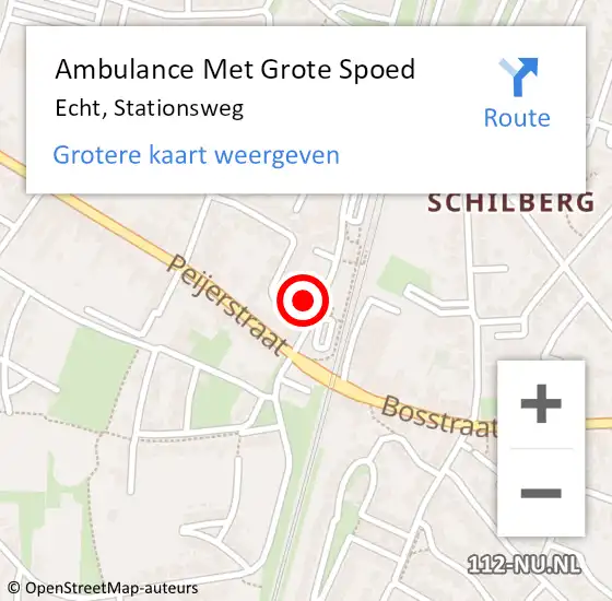 Locatie op kaart van de 112 melding: Ambulance Met Grote Spoed Naar Echt, Stationsweg op 11 februari 2023 15:54