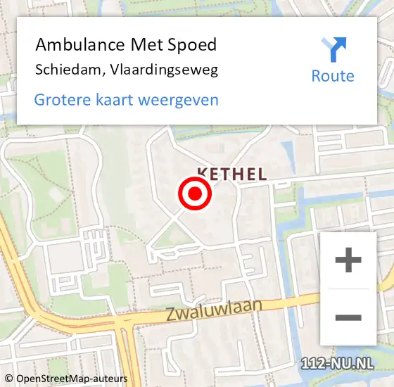 Locatie op kaart van de 112 melding: Ambulance Met Spoed Naar Schiedam, Vlaardingseweg op 11 februari 2023 16:49