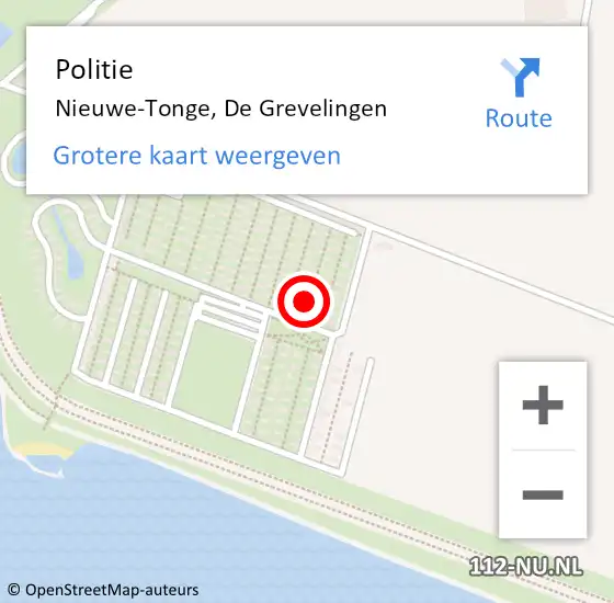 Locatie op kaart van de 112 melding: Politie Nieuwe-Tonge, De Grevelingen op 11 februari 2023 17:01