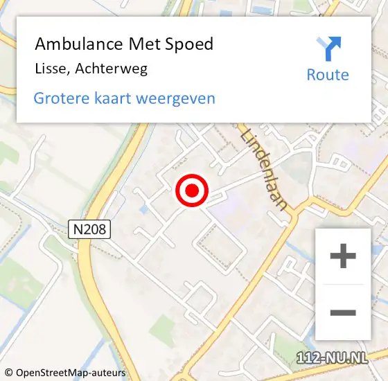 Locatie op kaart van de 112 melding: Ambulance Met Spoed Naar Lisse, Achterweg op 11 februari 2023 17:17