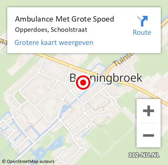 Locatie op kaart van de 112 melding: Ambulance Met Grote Spoed Naar Opperdoes, Schoolstraat op 11 februari 2023 17:35
